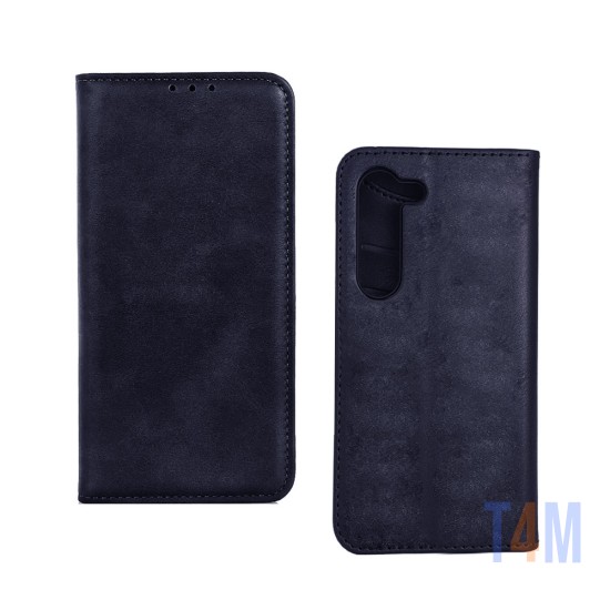 LEATHER FLIP COVER WITH INTERNAL POCKET FOR SAMSUNG GALAXY A34 5G BLUE